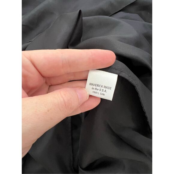 Rebecca Romero Black Silk Peephole Chest Pleated Grace Dress 4 NWT XS Gown Maxi - Picture 6 of 6